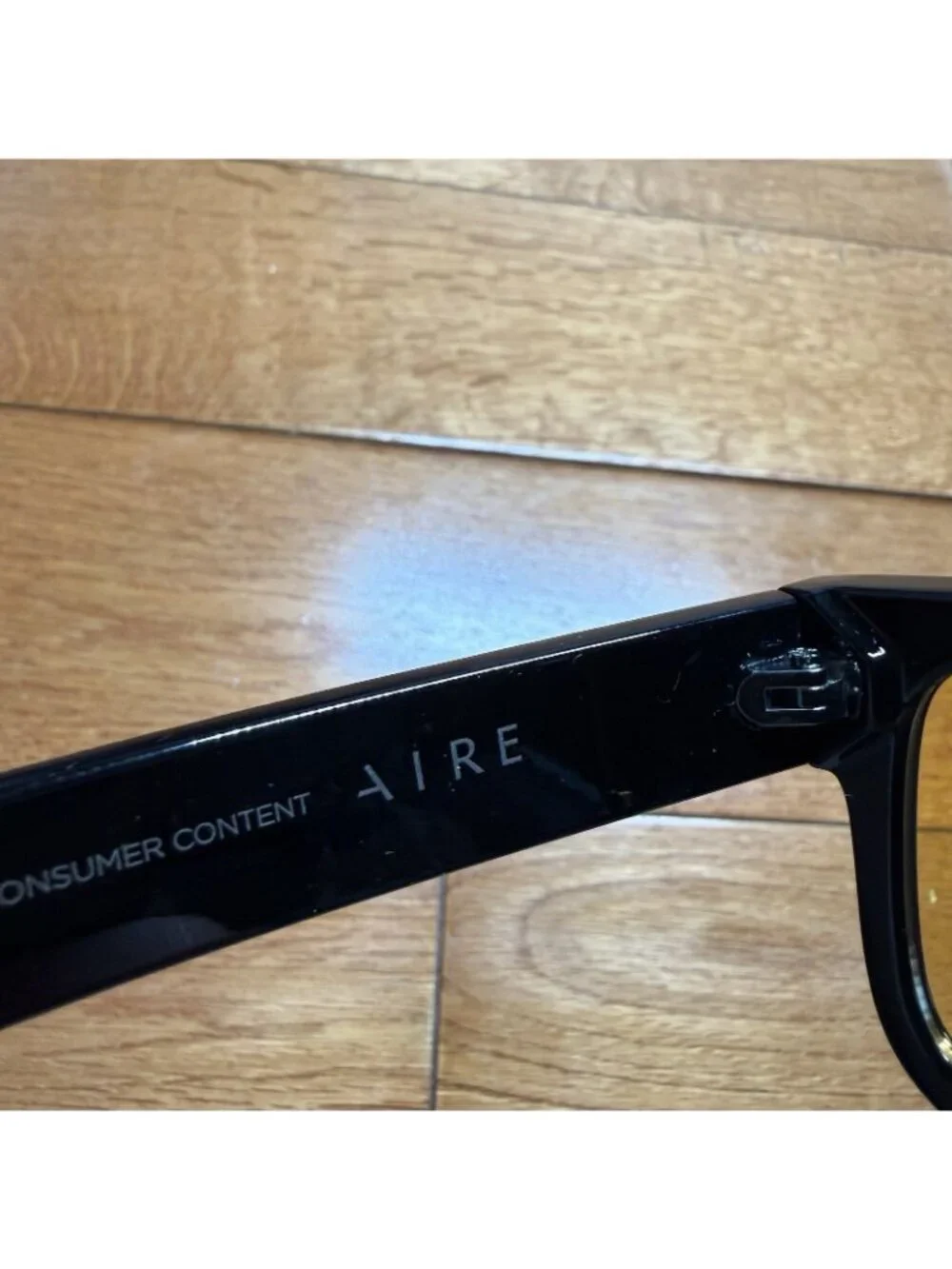 AIRE Castor Black Rectangular Sunglasses Amber Lens Retro Y2K Blogger Chic